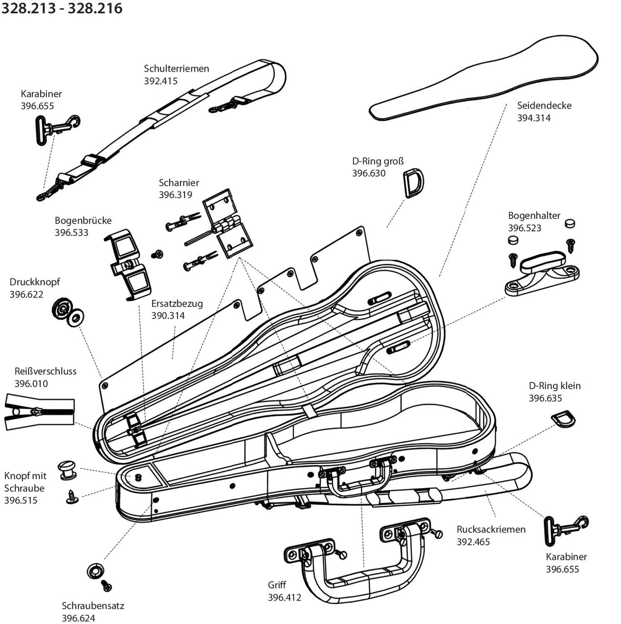 GEWA Shoulder carrying straps Form shaped violin/viola case - Shoulder strap, 1 piece