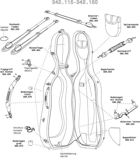 GEWA Cello case Idea Original Carbon 2.9 - Bottom nail, large