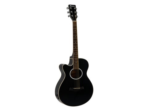 DiMavery AW-400 Western Guitar LH (Sort)