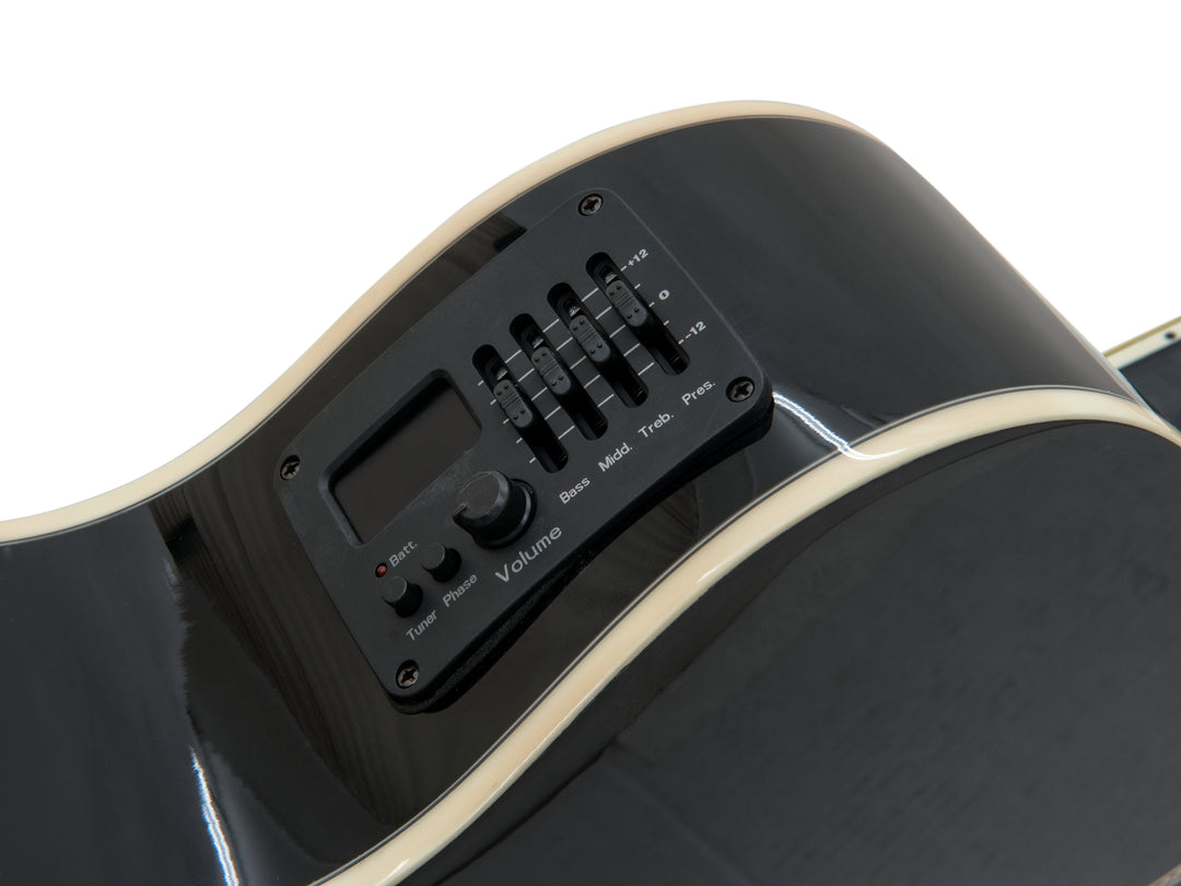 DiMavery AW-400 Western Guitar LH (Sort)