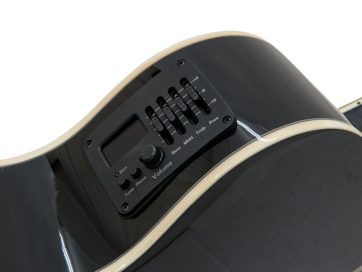 DiMavery AW-400 Western Guitar LH (Sort)