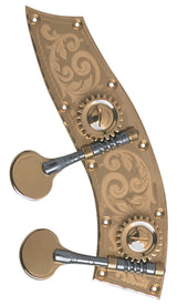 Rubner kontrabasmekanik, 4 strenge, tyrolerform, graveret messing