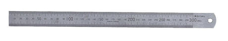 GEWA fleksibel stållineal, 300 mm, mm-skala
