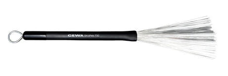 GEWA jazzbrushes i stål med gummiskaft og ring, udtrækkelige