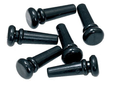 GEWA endeknap i sort PVC til guitar, 6 stk.