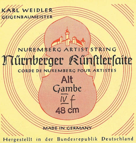 Nürnberger Viola da gambe-strings Kuenstler rope core. Chrome steel wound - D'
