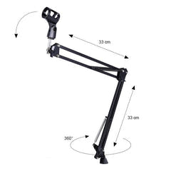 DNA C5 bordmikrofonstativ med boomarm