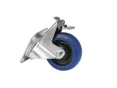 ROADINGER Set Swivel castors 100mm blue 2x RD-100 + 2x RD-100B with Brake