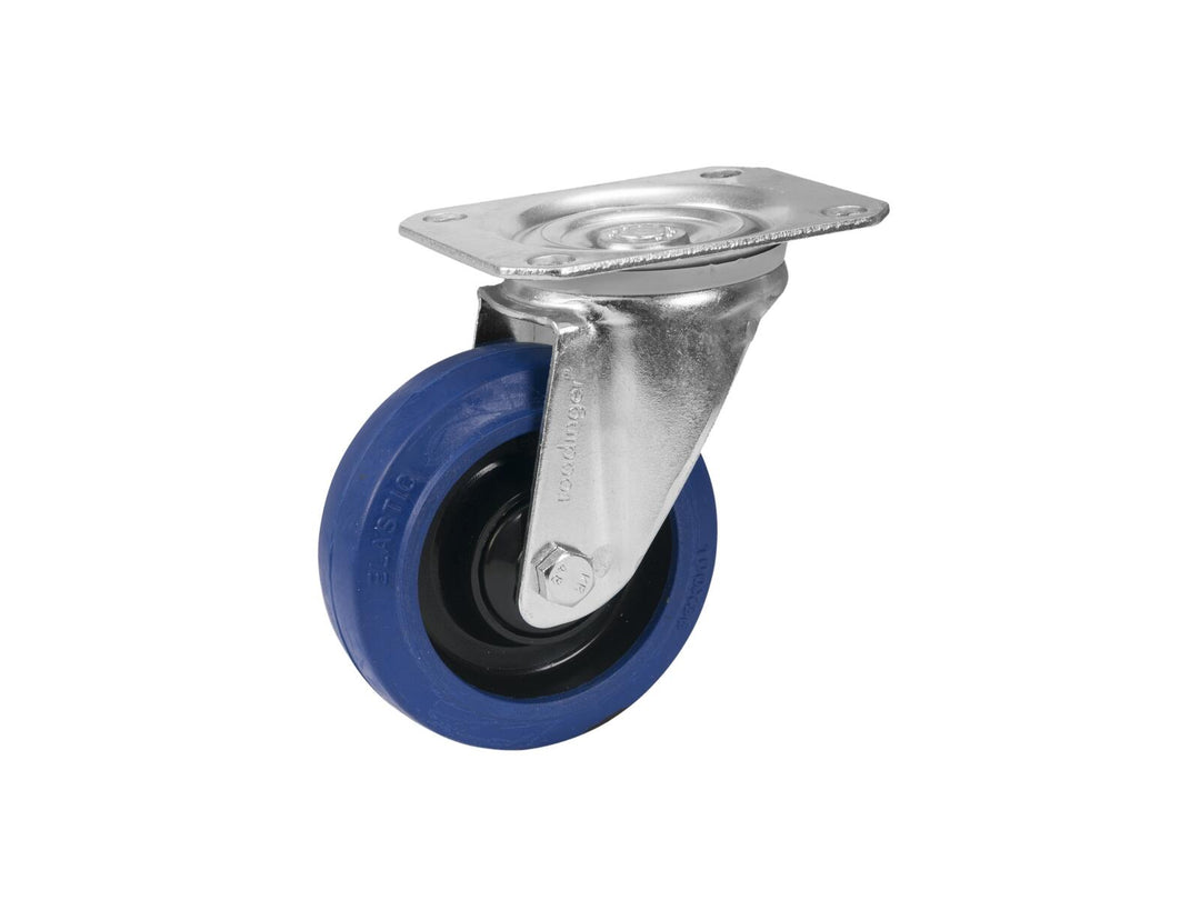 ROADINGER Set Swivel castors 100mm blue 2x RD-100 + 2x RD-100B with Brake