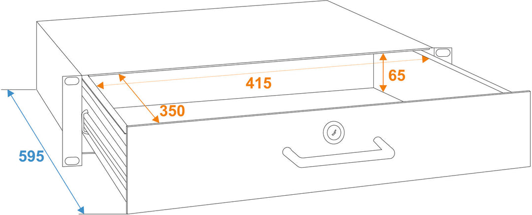 OMNITRONIC Rack Drawer with lock 2U