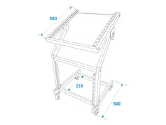 OMNITRONIC Rack Stand 12U/10U adjustable on Wheels