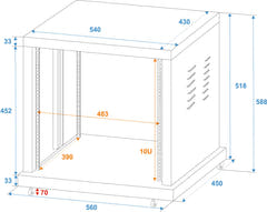 ROADINGER Steel Rack SR-19, 10U