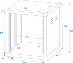 ROADINGER Steel Rack SR-19, 12U