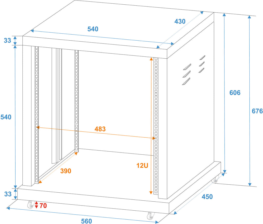 ROADINGER Steel Rack SR-19, 12U