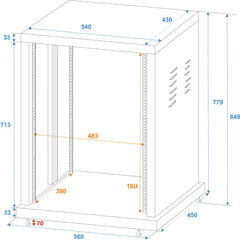 ROADINGER Steel Rack SR-19, 16U
