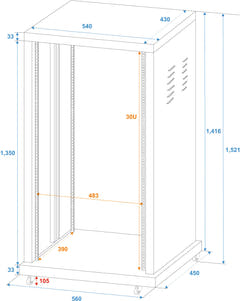 ROADINGER Steel Rack SR-19, 30U