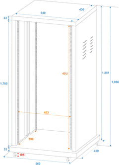 ROADINGER Steel Rack SR-19, 40U