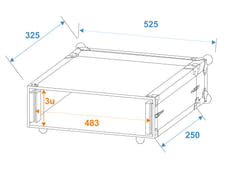 ROADINGER Effect Rack CO DD, 3U, 24cm deep, black