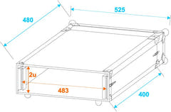 Roadinger Effect Rack CO DD 2 Unit (40cm Dyb)