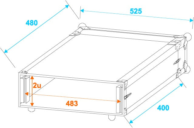 Roadinger Effect Rack CO DD 2 Unit (40cm Dyb)
