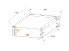 ROADINGER Effect Rack CO DD, 3U, 40cm deep, black