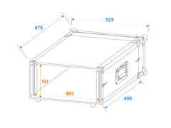 ROADINGER Effect Rack CO DD, 5U, 40cm deep, black