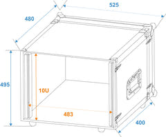 ROADINGER Effect Rack CO DD, 10U, 38cm deep, black