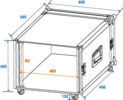 Forstærker Rack 8 Unit m. Hjul (45cm)