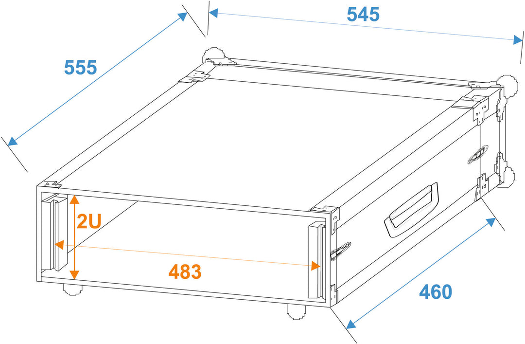 ROADINGER Amplifier Rack PR-1, 2U, 47cm deep