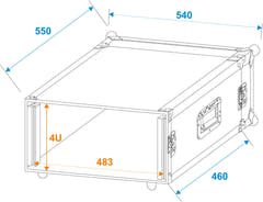ROADINGER Amplifier Rack PR-2, 4U, 47cm deep