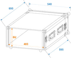 ROADINGER Amplifier Rack PR-2ST, 6U, 57cm deep