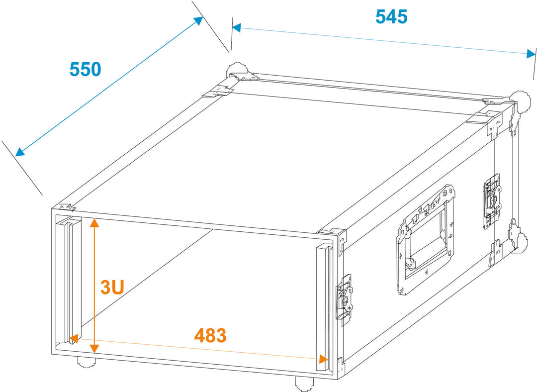 ROADINGER Amplifier Rack PR-1, 3U, 47cm deep