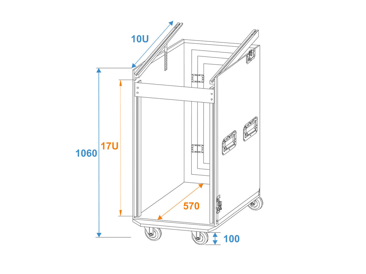 Roadinger Combo Case Pro 17U m. Hjul