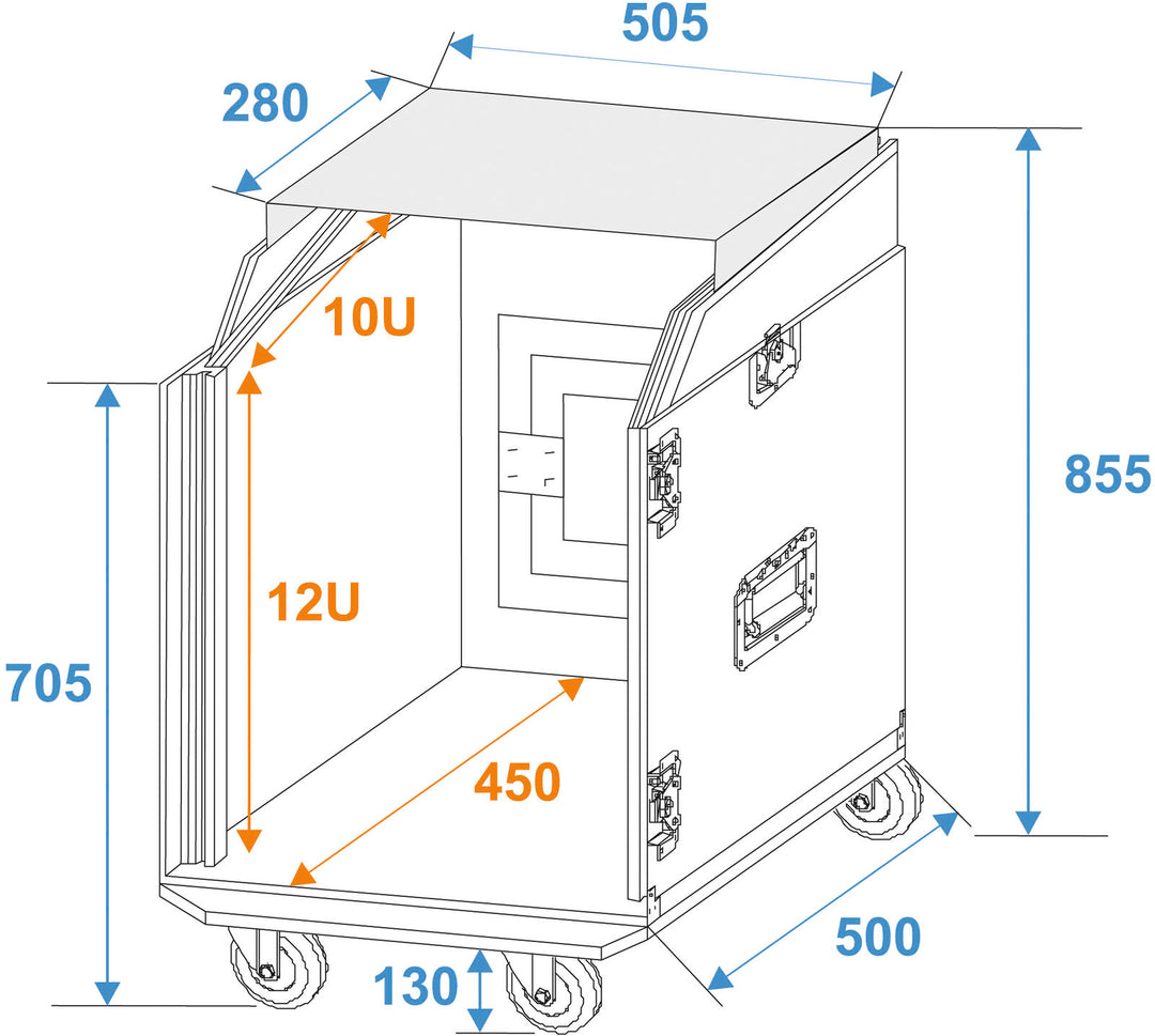 ROADINGER Special Combo Case LS5 Laptop Desk, 12U