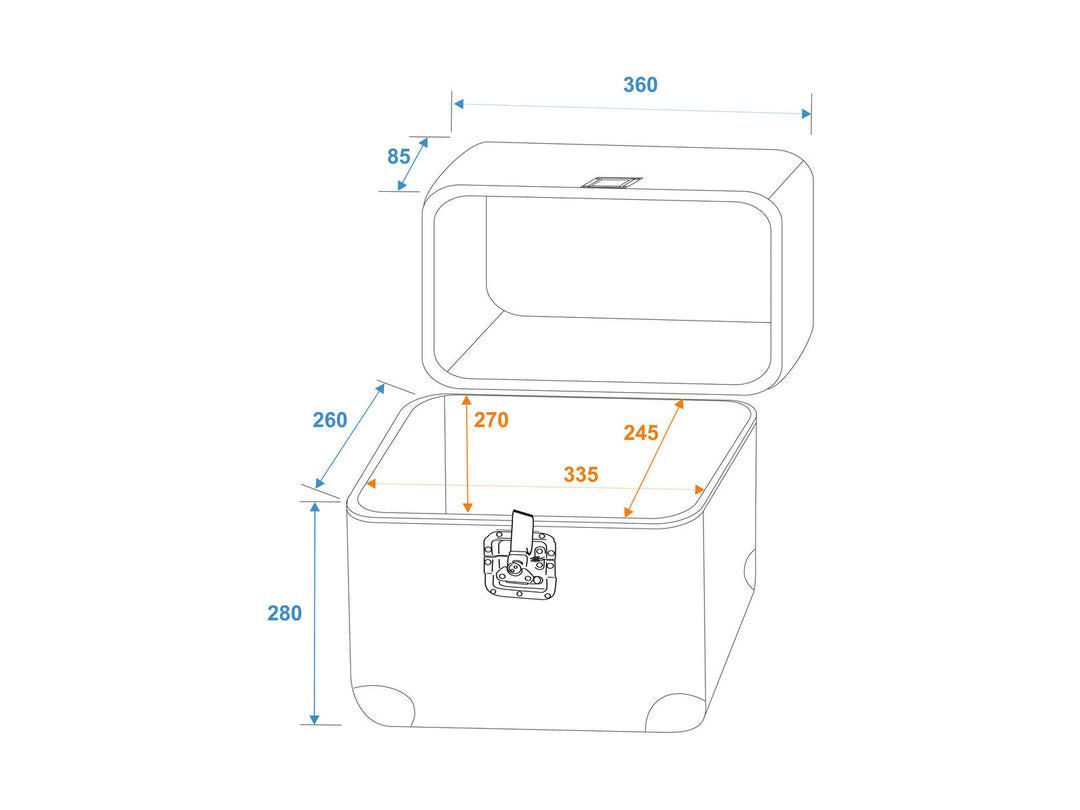 ROADINGER Record Case ALU 75/25, rounded, bk