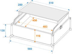 ROADINGER Mixer Case Pro LS-19 Laptop Tray, bk