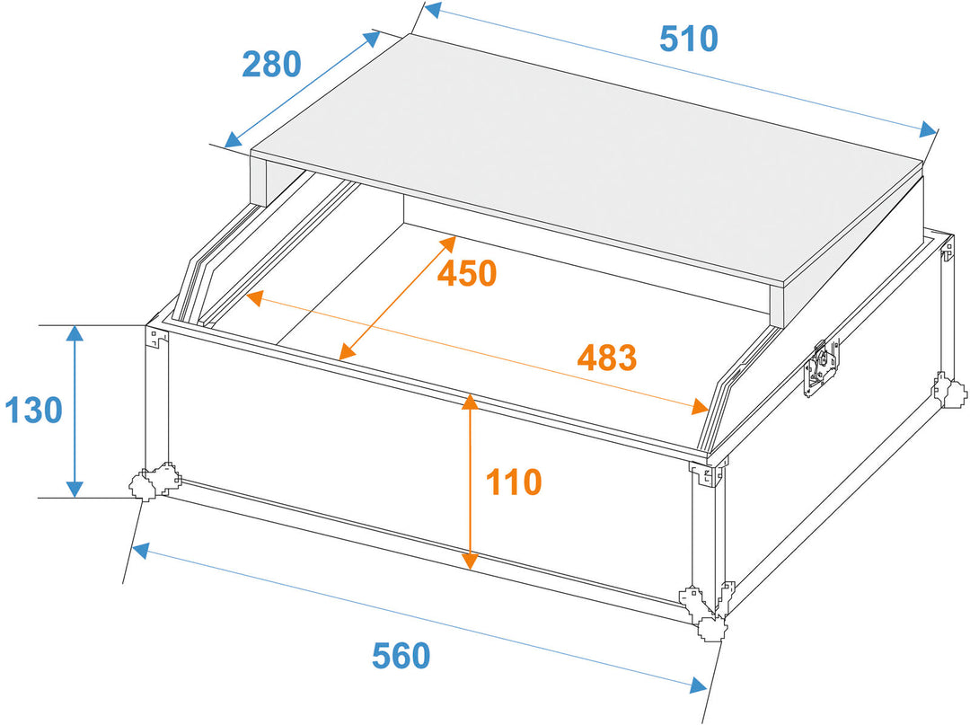 ROADINGER Mixer Case Pro LS-19 Laptop Tray, bk