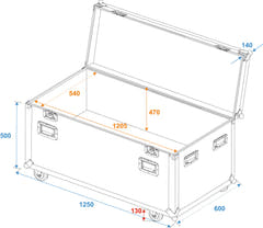ROADINGER ODV-1 Universal Tour Case 120cm with wheels