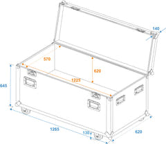 ROADINGER Universal Tour Case 120cm with wheels Pro