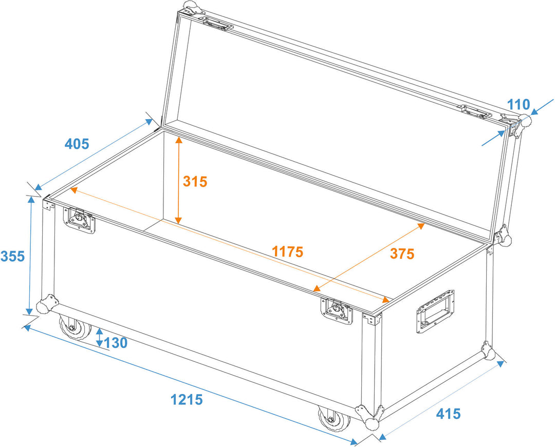 ROADINGER Universal Transport Case 120x40cm with wheels