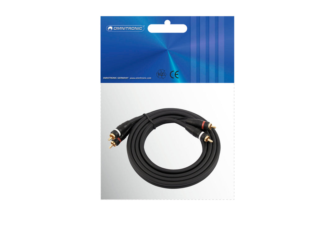 OMNITRONIC RCA Cable 2x2 ground 1.5m