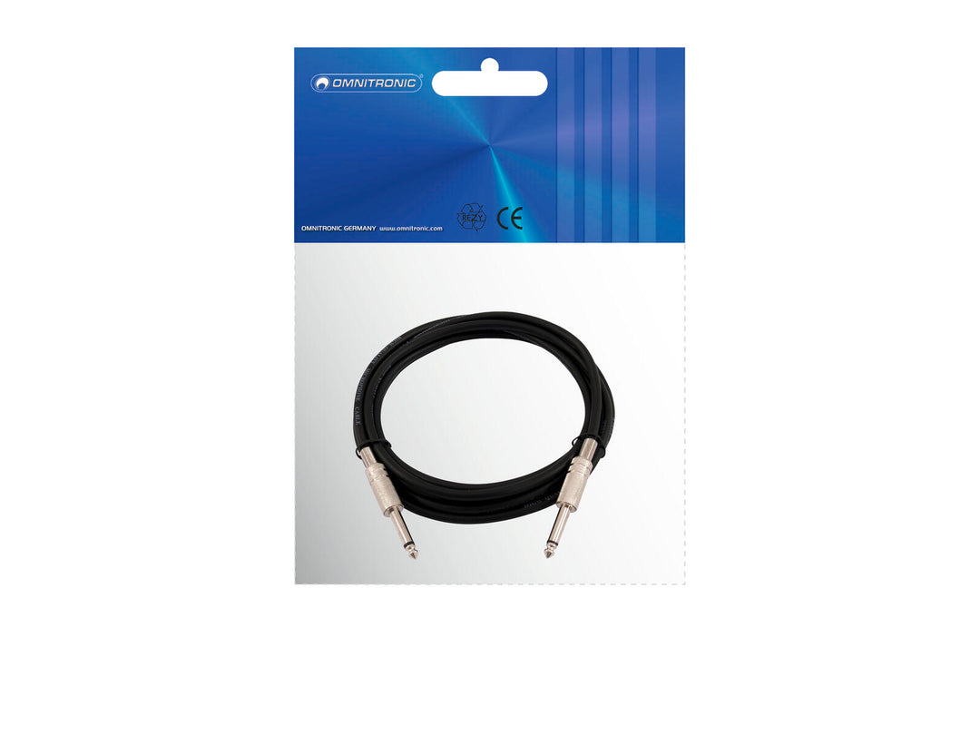 OMNITRONIC Jack Cable 6.3 mono 3m bk