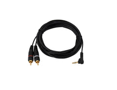 OMNITRONIC Adapter Cable 3.5 Jack 90°/2xRCA 1.5m bk