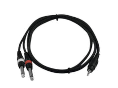 OMNITRONIC Adapter Cable 3.5 Jack/2xJack 1.5m bk