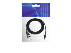 OMNITRONIC Adapter Cable 3.5 Jack/2xJack 3m bk