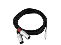 OMNITRONIC Adapter Cable 3.5 Jack/2xXLR(M) 3m bk