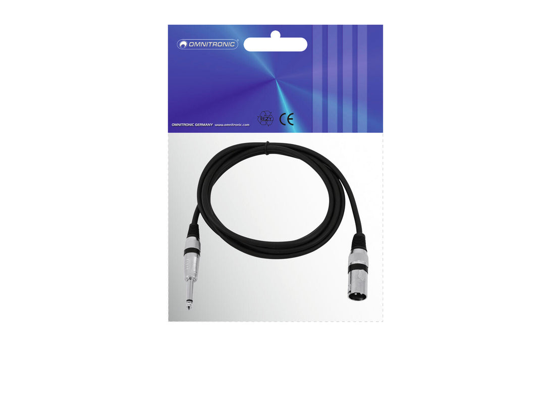 OMNITRONIC Adapter Cable XLR(M)/Jack mono 2m bk