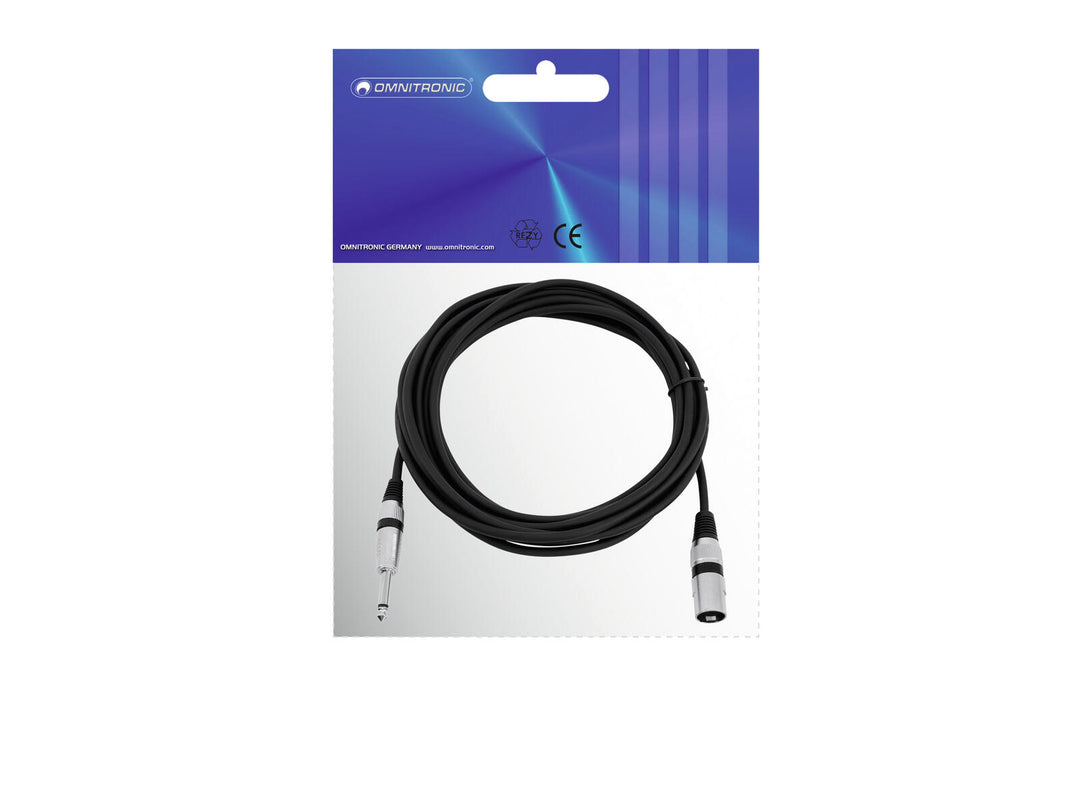 OMNITRONIC Adapter Cable XLR(M)/Jack mono 5m bk