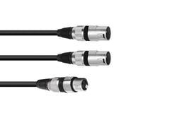 OMNITRONIC Adapter Cable XLR(F)/2xXLR(M) 1.5m bk