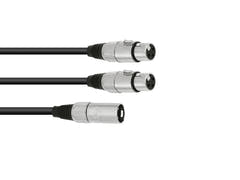 OMNITRONIC Adaptercable XLR(M)/2xXLR(F) 0.5m bk